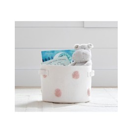 Cesto multiusos Embroidered Dot Storage de algodón