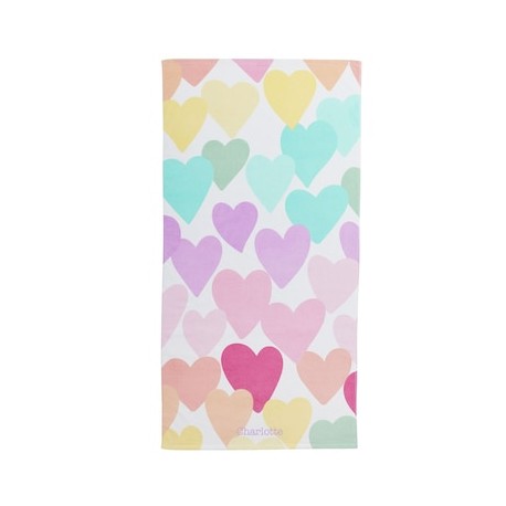 Toalla de baño Rainbow Heart Beach Towel de algodón