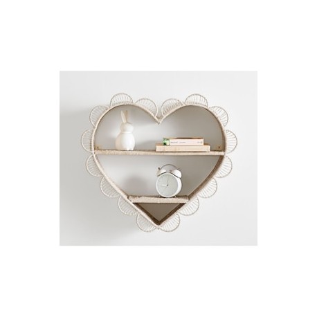 Repisa Quinn Rattan Heart de ratán