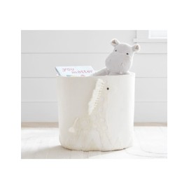 Canasta Embroidered Giraffe Storage de algodón