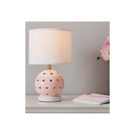 Lámpara de mesa Blush Ceramic Heart de tela
