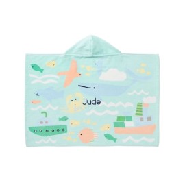 Toalla con gorro Deep Sea de algodón