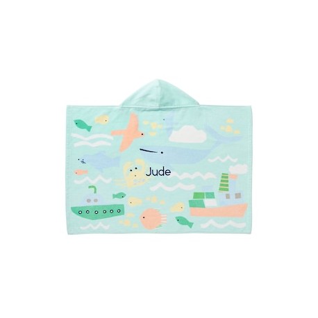 Toalla con gorro Deep Sea de algodón