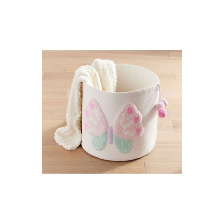 Cesto multiusos Embroidered Butterfly de algodón